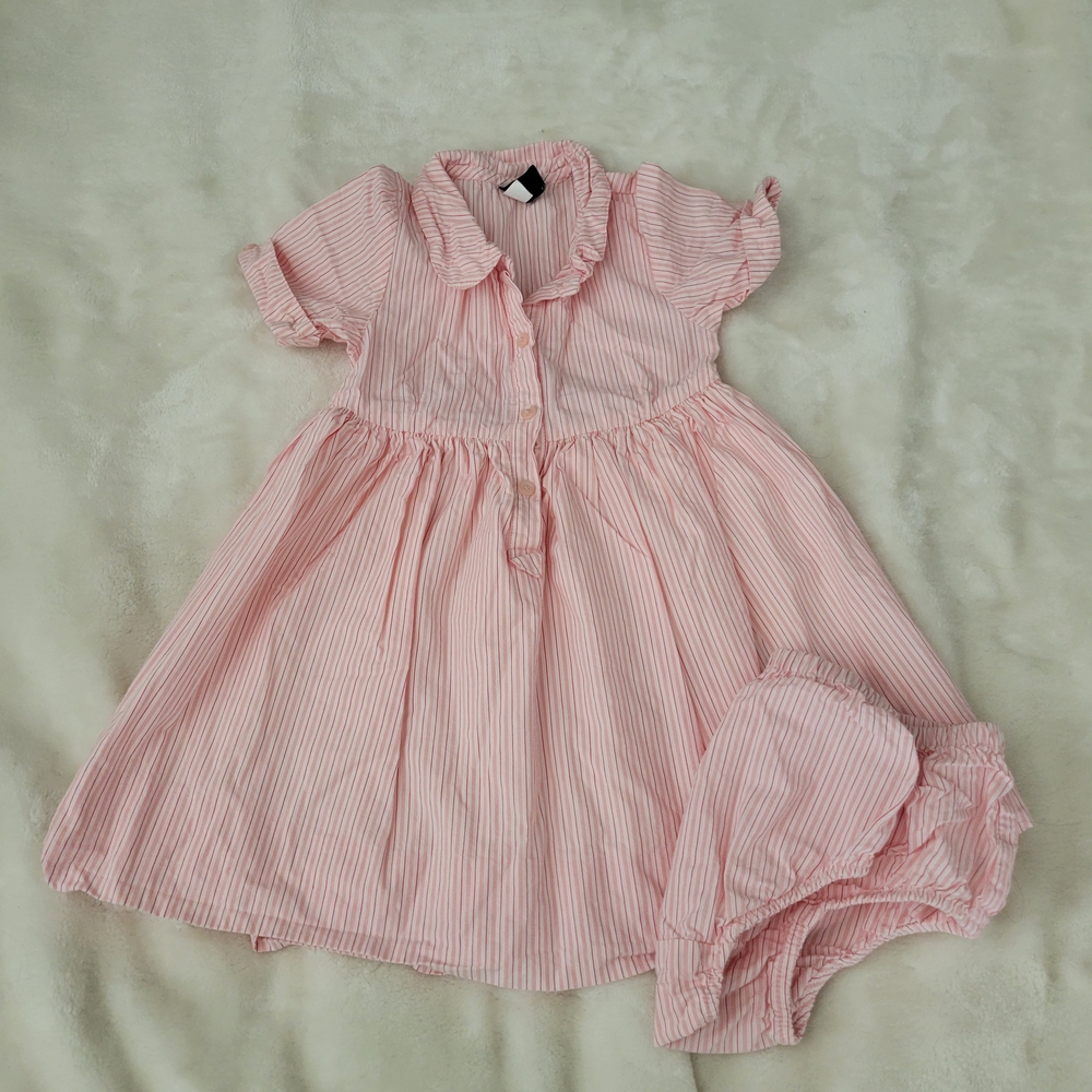 GAP Toddler Pink and White Striped Dress